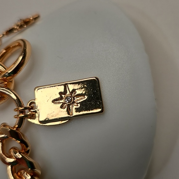 Ettika Starry Charms Gold Chain Bracelet with Star Charm Rhinestones Adjustable - Picture 6 of 11